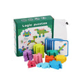 Puzzle logic cu 65 piese din lemn, 3 ani+