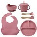 Set 7 Piese hranire din Silicon - roz