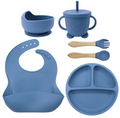Set 7 Piese hranire din Silicon - albastru