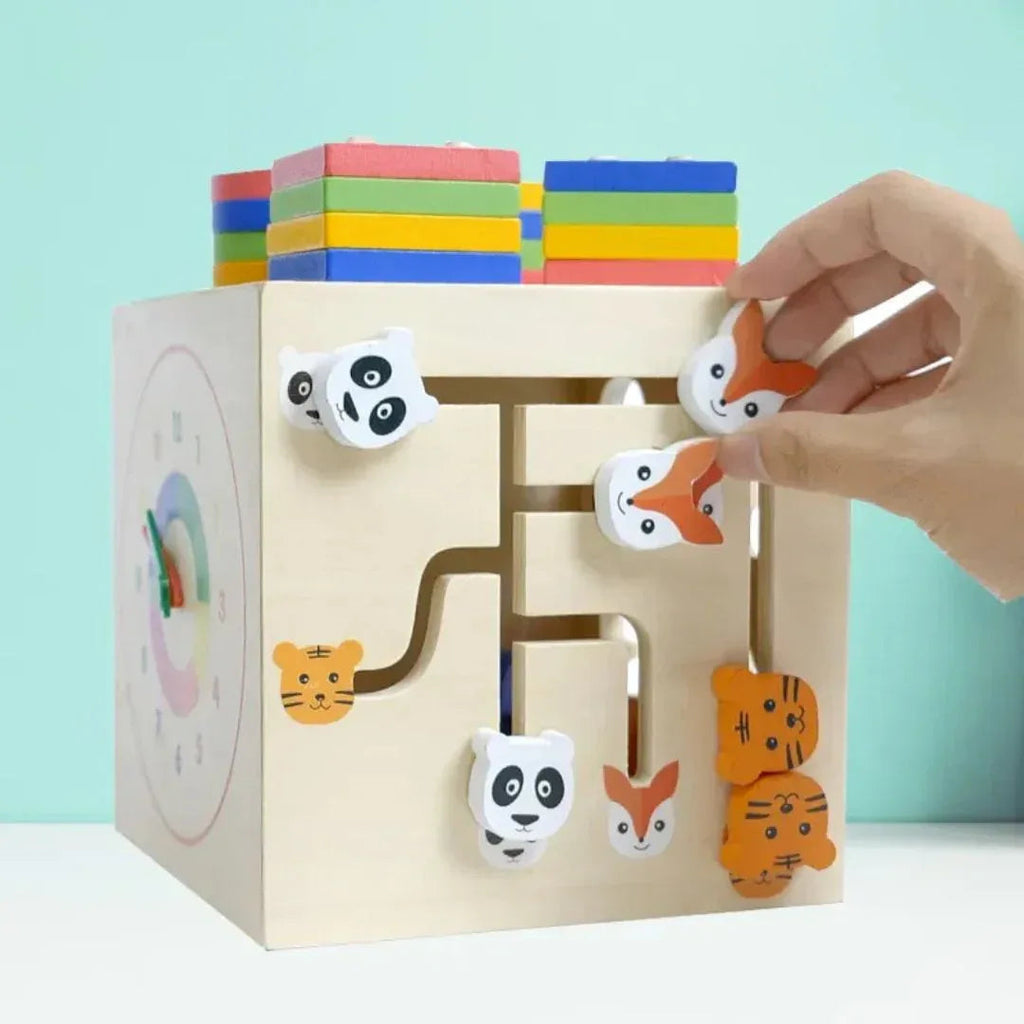 Cub educativ multifuncțional din lemn, 1 an+