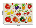 Puzzle incastru din lemn, Fructe, 2 ani+