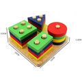 Sortator Geometric din Lemn – 4 Coloane Montessori