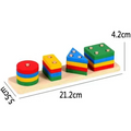 Sortator Geometric Montessori – 16 Forme din Lemn, 4 Culori