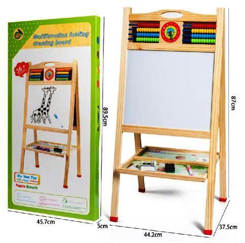 Tablă Multifuncțională Dublă din Lemn 87×37 cm – 2 Fețe de Scris / Magnetice